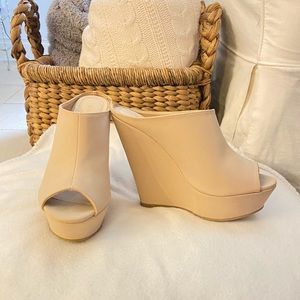 Nude wedge heels